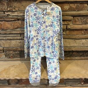 Honest Company Blue Snowflake Organic Cotton Pajama Set